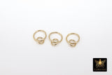925 Sterling Silver Two Circle Link Rings, 6 and 10 mm 14 K Gold Filled Interlocking Rings # 2237, Soldered Double Infinity Rings