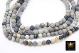 Frosted Picasso Map Stone Beads, Round White and Gray Beads BS #191, High Quality 6 mm 8 mm 10 mm 15.5 inch Strands