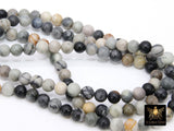 Picasso Stone Beads, Smooth Round White Black and Gray Beads BS #192, High Quality 6 mm 15.3 inch Strands