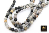 Picasso Stone Beads, Smooth Round White Black and Gray Beads BS #192, High Quality 6 mm 15.3 inch Strands