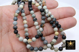 Picasso Stone Beads, Smooth Round White Black and Gray Beads BS #192, High Quality 6 mm 15.3 inch Strands