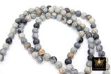 Picasso Stone Beads, Smooth Round Beige Black and Gray Beads BS #194, High Quality 8 mm 15.5 inch Strands