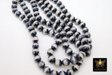 Tibetan Faceted Agate Beads, DZI Agate Black and Pearly White Color Beads BS #155, sizes 10 mm 14.5 inch FULL Strands