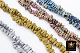 Matte Blue Hematite Beads, Shimmery Pink or Silver Nugget Chip Non Magnetic Gold Beads BS #200, sizes 4~ 10 mm 13.8 inch Strands