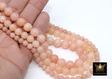 Natural Pink Opal Beads, Genuine Smooth Round Beads BS #203, sizes in 6 mm 8 mm 10 mm 15.3 Inch FULL Strands