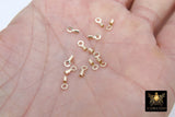 14 K Gold Filled Crimp End Caps, Gold Dainty Chain Necklace Crimps #2805, 3 mm Ring and 1.0 mm ID Tube Hole