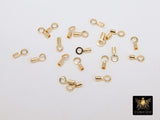 14 K Gold Filled Crimp End Caps, Gold Dainty Chain Necklace Crimps #2805, 3 mm Ring and 1.0 mm ID Tube Hole