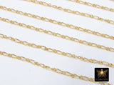 925 Sterling Silver Figaro Chains, 14 K Gold Filled 1.5 mm Unfinished 1/1 Figaro CH #847, By The Foot
