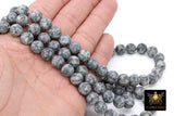 Natural Light Gray Kiwi Beads, Frosted Sesame Round Grey BS #189, White Spot Beads