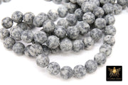 Natural Light Gray Kiwi Beads, Frosted Sesame Round Grey BS# 189, White Spot Beads