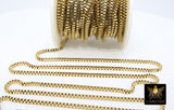 Stainless Steel Silver Chain, 304 Steel 2.5 mm Box Chains CH #251, Unfinished Gold Jewelry Chains