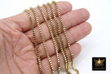 Stainless Steel Silver Chain, 304 Steel 2.5 mm Box Chains CH #251, Unfinished Gold Jewelry Chains