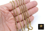 Stainless Steel Silver Chain, 304 Steel 2.5 mm Box Chains CH #251, Unfinished Gold Jewelry Chains