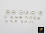 Matte Silver Plated Beads, 50 pc Smooth Seamless Beads, Round Metal #3042