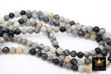 Picasso Stone Beads, Smooth Round White Black and Gray Beads BS #192, High Quality 6 mm 15.3 inch Strands