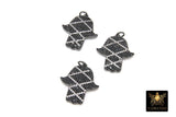 CZ Black Hamsa Charm, Black Paved Hand Cubic Zirconia Charms #14, 21 x 25 mm Protection Lucky Hamsa