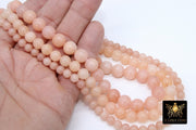 Natural Pink Opal Beads, Genuine Smooth Round Beads BS #203, sizes in 6 mm 8 mm 10 mm 15.3 Inch FULL Strands