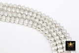 Brushed Silver Faceted Cube Beads, Nugget Metal Beads # 3054, Hexagon Lightweight 6 mm or 8 mm Spacers