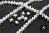 Brushed Silver Faceted Cube Beads, Nugget Metal Beads # 3054, Hexagon Lightweight 6 mm or 8 mm Spacers