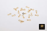 14 K Gold Filled Crimp End Caps, Gold Dainty Chain Necklace Crimps #2805, 3 mm Ring and 1.0 mm ID Tube Hole