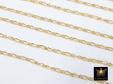 925 Sterling Silver Figaro Chains, 14 K Gold Filled 1.5 mm Unfinished 1/1 Figaro CH# 847, By The Foot