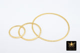 Brushed Gold Washer Charms, Gold Round O Connector Closed Ring Hoop Charms # 794, Sizes 15 - 60 mm