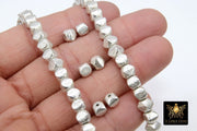 Brushed Silver Faceted Cube Beads, Nugget Metal Beads #3054, Hexagon Lightweight 6 mm or 8 mm Spacers