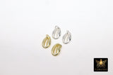 Tiny Cowrie Shell Charms, 12 mm Genuine Gold 925 Silver Seashell Connectors # 724, Nautical Beach Jewelry