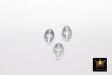 925 Sterling Silver Cross Charms, 13 mm Silver Oval Cross Disc #733, Cross Jewelry