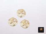 14 K Gold Filled Sand Dollar Charms, 12 mm Small Beach Necklace #745, Genuine 14 20 Ocean Dangle