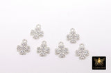 CZ Silver Maltese Cross Charms, 10 mm Silver 925 Sterling Clover # 752, Cross Jewelry
