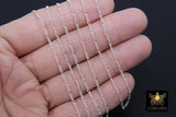 925 Sterling Silver Figaro Chains, Unfinished By The Foot CH# 842, 1.5 mm 14 K Gold Filled Long and Short CH# 742