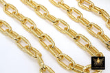 Gold Oval Chain, Thick Textured Cable Chains CH #128, 17.5 x 10 mm Unfinished Rolo Chunky Necklace Chains