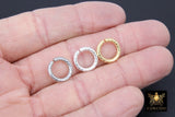 Stainless Steel Gold Jump Rings, 13 mm Open Twisted Silver Rings #384, Large Textured 12 Gauge