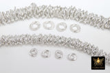 Silver Double Ring Spacer Beads, 20-160 pcs Round Brushed Love Knot Rings #2963, Soldered Jump Twist Ring Spacer