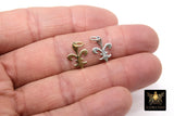 Fleur De Leis Charms, 15 mm Genuine Gold 925 Sterling Silver Fancy Crown Charms # 739, Dainty Louisiana Mardi Gras Jewelry