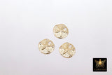 14 K Gold Filled Sand Dollar Charms, 12 mm Small Beach Necklace # 745, Genuine 14 20 Ocean Dangle