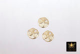 14 K Gold Filled Sand Dollar Charms, 12 mm Small Beach Necklace #745, Genuine 14 20 Ocean Dangle