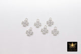 CZ Silver Maltese Cross Charms, 10 mm Silver 925 Sterling Clover # 752, Cross Jewelry