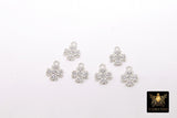 CZ Silver Maltese Cross Charms, 10 mm Silver 925 Sterling Clover #752, Cross Jewelry