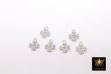 CZ Silver Maltese Cross Charms, 10 mm Silver 925 Sterling Clover # 752, Cross Jewelry
