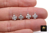 CZ Silver Maltese Cross Charms, 10 mm Silver 925 Sterling Clover # 752, Cross Jewelry