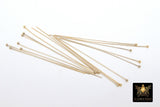 14 K Gold Filled Ball End Headpins, 14 20 Long Wire Round Ball Pins for Bead Inserts, AG 217 2 Inch long with 1.5 mm Head
