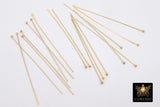 14 K Gold Filled Ball End Headpins, 14 20 Long Wire Round Ball Pins for Bead Inserts, AG 217 2 Inch long with 1.5 mm Head
