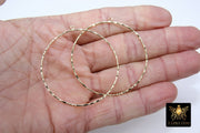 Textured Silver Round Hoop Ear Rings, 50 mm Glittery Gold Charms #2514, High Quality Light Weight Wire Hoops Finding