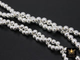 Silver Round Hematite Beads, Shimmery Smooth Polished Non Magnetic Bright Beads BS# 207, sizes 4
