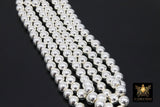 Silver Round Hematite Beads, Shimmery Smooth Polished Non Magnetic Bright Beads BS# 207, sizes 4