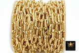 Gold Oval Chain, Thick Textured Cable Chains CH #128, 17.5 x 10 mm Unfinished Rolo Chunky Necklace Chains