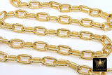 Gold Oval Chain, Thick Textured Cable Chains CH #128, 17.5 x 10 mm Unfinished Rolo Chunky Necklace Chains