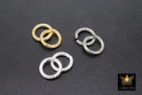 Stainless Steel Gold Jump Rings, 13 mm Open Twisted Silver Rings #384, Large Textured 12 Gauge